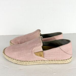Olukai Kaula Pa'a Kapa Espadrille Shoe Size 7 Rose Sea Salt Pink Beach Vacation